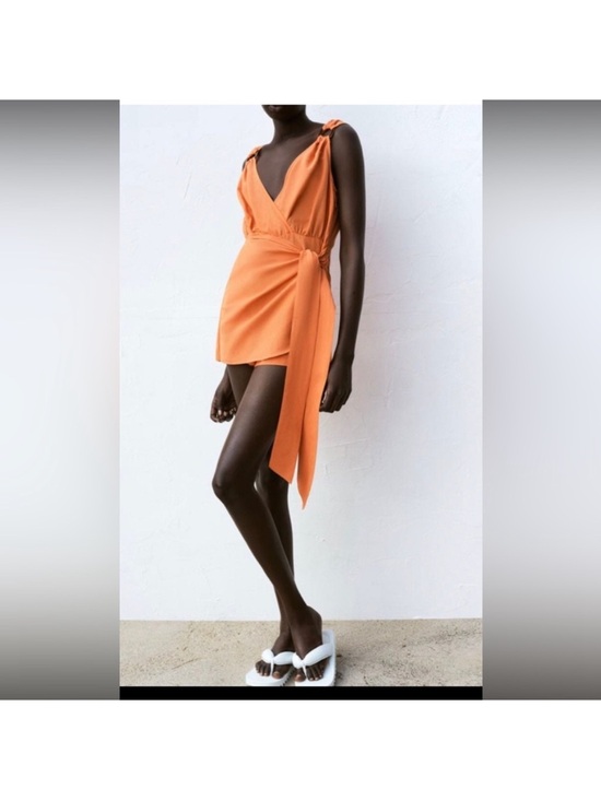 Zara Pants - Zara Romper Orange Coral Linen Blend Size small